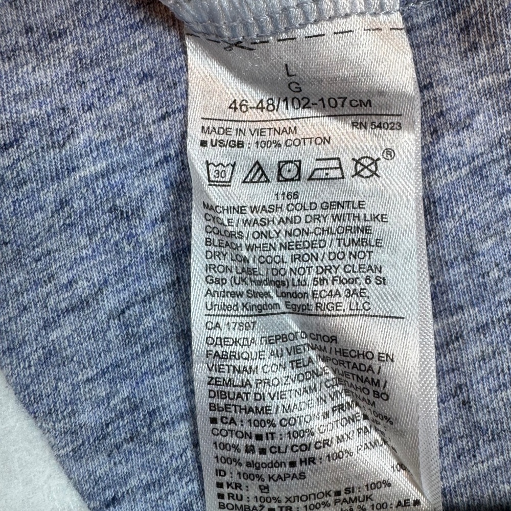 BANANA REPUBLIC Blue Soft Wash Long Sleeve Henley – Size L - Picture 5 of 5